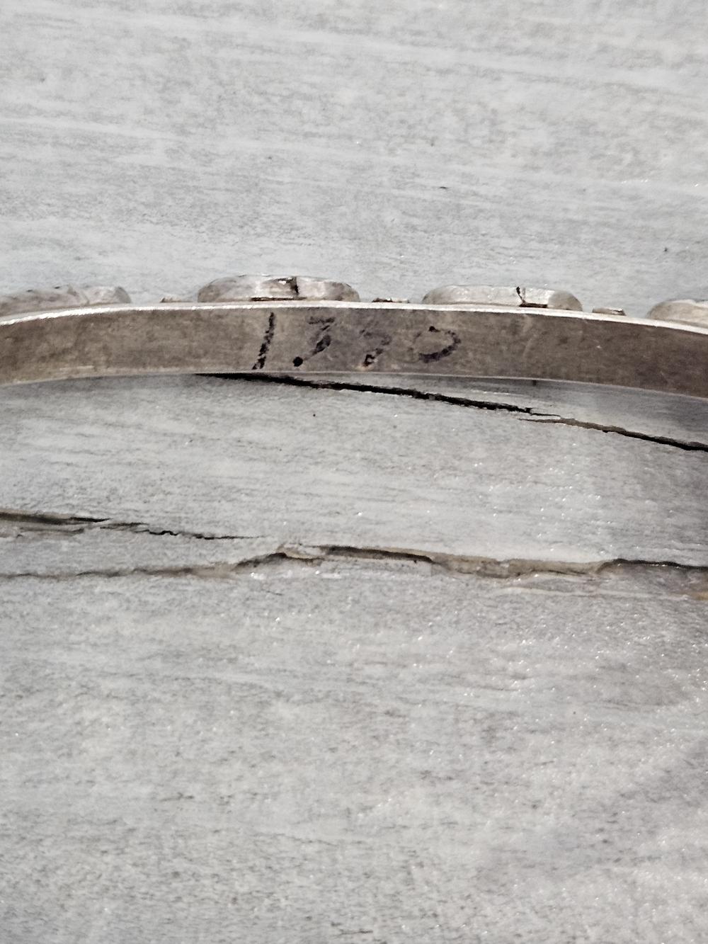 Sterling Turquoise Cuff w/ Engraved Detailing - Picture 7 of 11